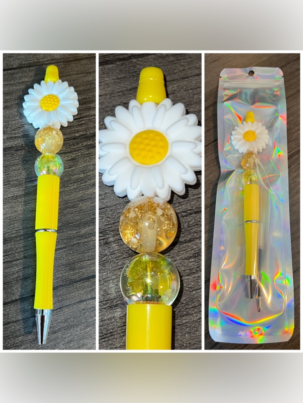Daisy beaded focal pen